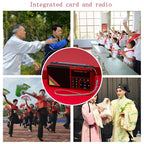 Bluetooth Card Radio Digital FM Player, Specifications: Y-509FM (No Solar Panel), Red, Gold, Blue, Black