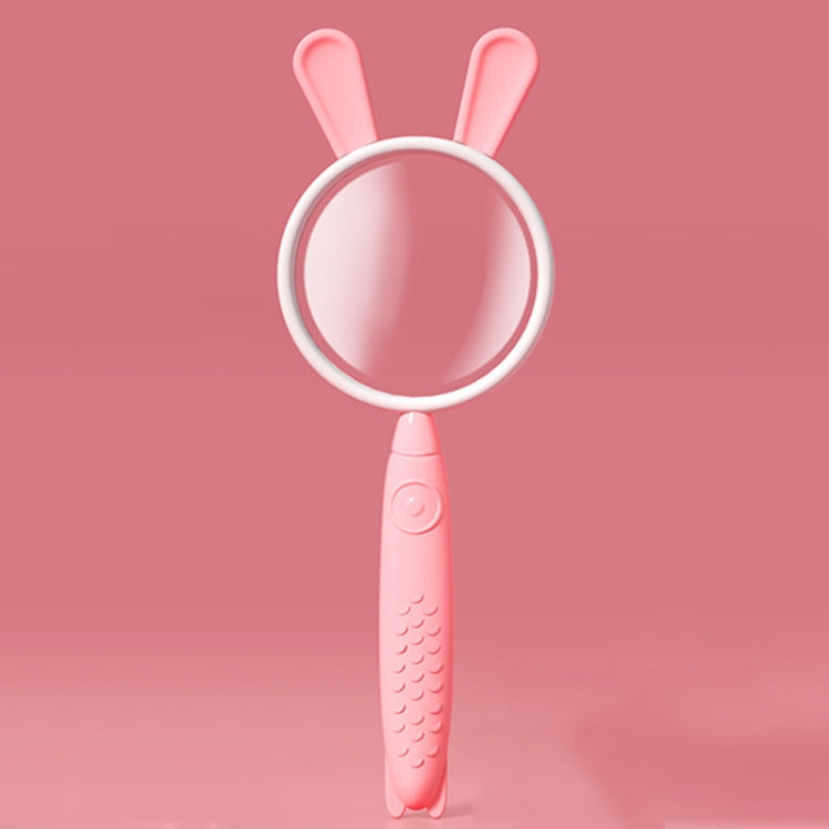 3x Magnifying Glass HD Cartoon Magnifying Glass Toy Gift For Children, Pink Rabbit, Coffee Bear, Blue Kitten, Yellow Deer – Non-slip Pink Rabbit