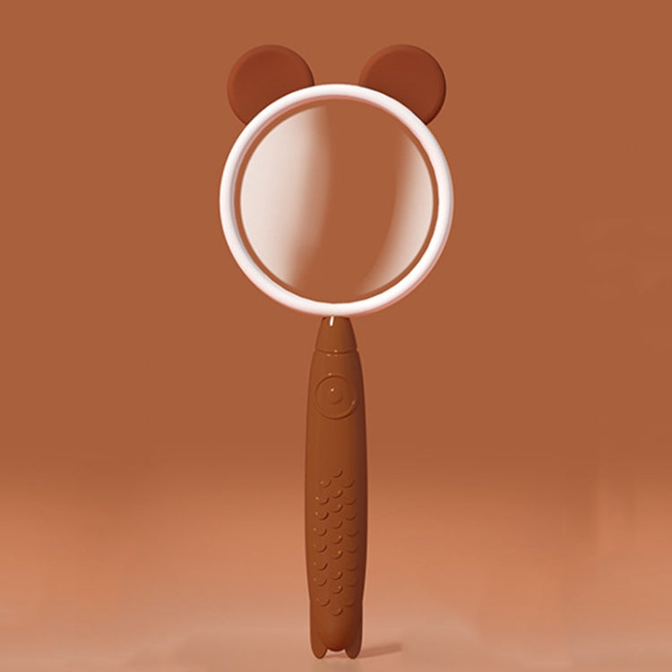 3x Magnifying Glass HD Cartoon Magnifying Glass Toy Gift For Children, Pink Rabbit, Coffee Bear, Blue Kitten, Yellow Deer – Non-slip Coffee Bear