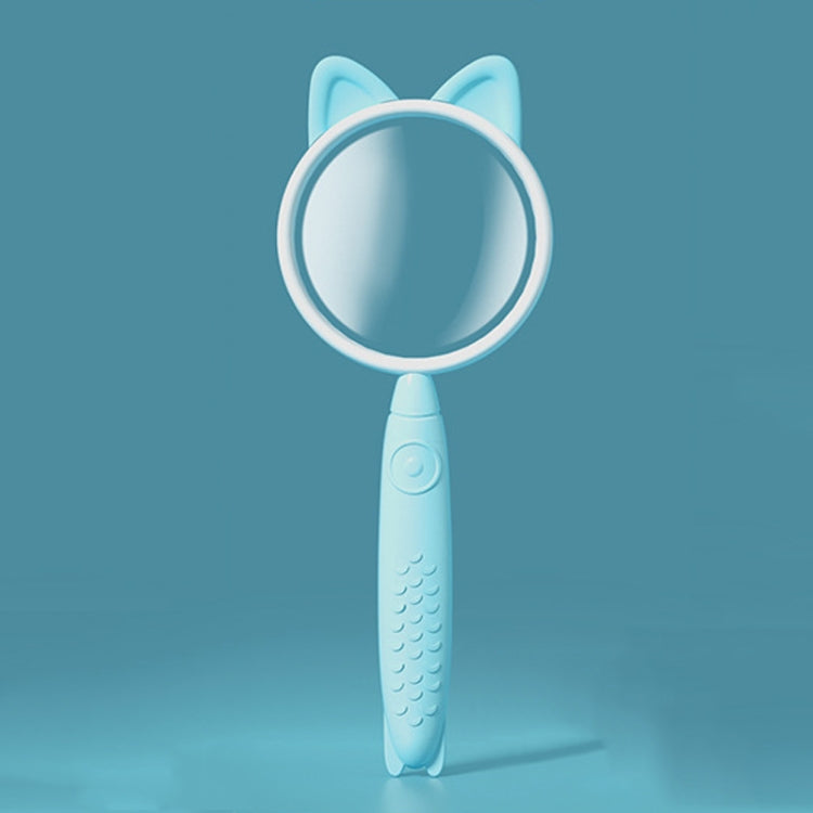 3x Magnifying Glass HD Cartoon Magnifying Glass Toy Gift For Children, Pink Rabbit, Coffee Bear, Blue Kitten, Yellow Deer – Non-slip Blue Kitten