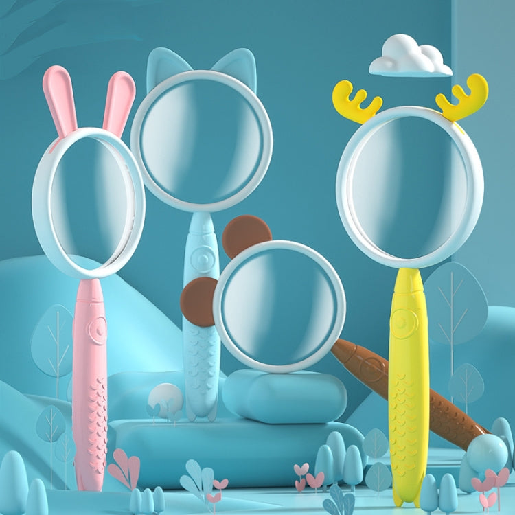 3x Magnifying Glass HD Cartoon Magnifying Glass Toy Gift For Children, Pink Rabbit, Coffee Bear, Blue Kitten, Yellow Deer – Non-slip