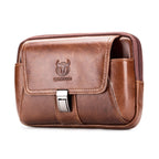 BULL CAPTAIN Multifunctional Leather Mobile Phone Small Waist Bag For Men, Horizontal Brown, Horizontal Black, Vertical Brown, Vertical Black – Waterproof, Leather Horizontal Brown