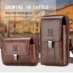 BULL CAPTAIN Multifunctional Leather Mobile Phone Small Waist Bag For Men, Horizontal Brown, Horizontal Black, Vertical Brown, Vertical Black – Waterproof, Leather
