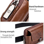 BULL CAPTAIN Multifunctional Leather Mobile Phone Small Waist Bag For Men, Horizontal Brown, Horizontal Black, Vertical Brown, Vertical Black – Waterproof, Leather