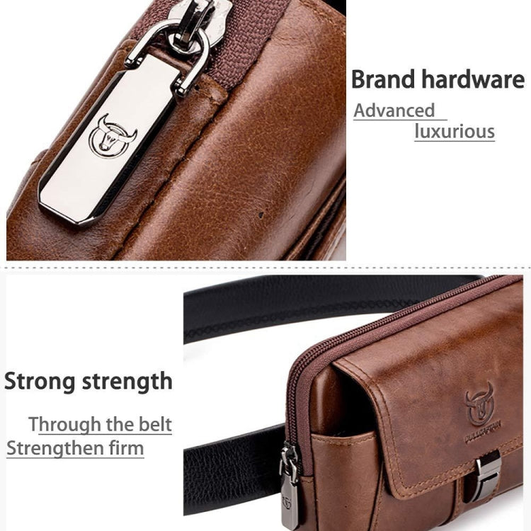 BULL CAPTAIN Multifunctional Leather Mobile Phone Small Waist Bag For Men, Horizontal Brown, Horizontal Black, Vertical Brown, Vertical Black – Waterproof, Leather