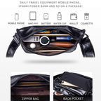BULL CAPTAIN Leather Shoulder Messenger Bag For Men, Cool Black, Brown, Smog Blue, Dark Night Green