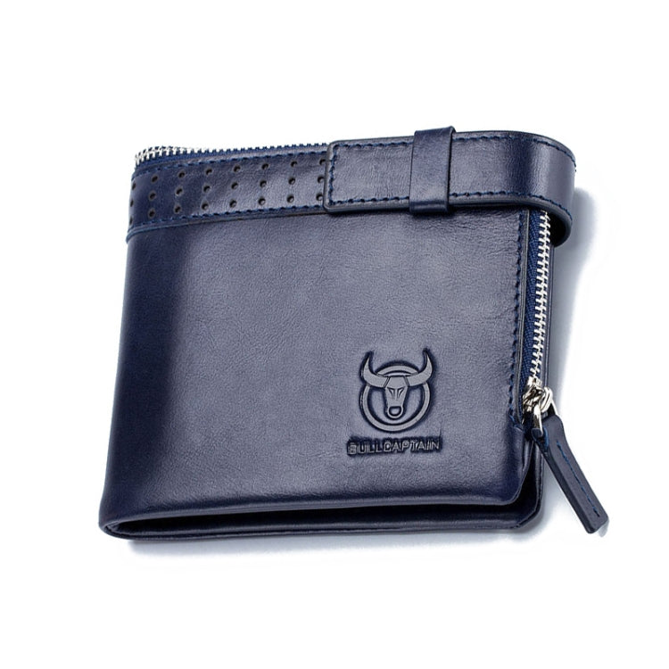 BULL CAPTAIN Anti-theft Brush Leather Wallet For Men, Blue, Black, Brown, Grey – Waterproof, Magnetic, Leather Blue