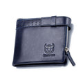 BULL CAPTAIN Anti-theft Brush Leather Wallet For Men, Blue, Black, Brown, Grey – Waterproof, Magnetic, Leather Blue