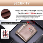 BULL CAPTAIN Anti-theft Brush Leather Wallet For Men, Blue, Black, Brown, Grey – Waterproof, Magnetic, Leather