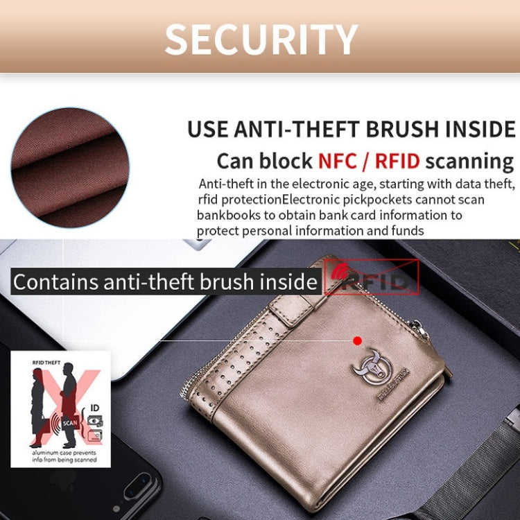 BULL CAPTAIN Anti-theft Brush Leather Wallet For Men, Blue, Black, Brown, Grey – Waterproof, Magnetic, Leather