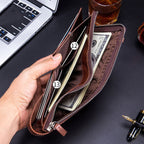 BULL CAPTAIN Anti-theft Brush Leather Wallet For Men, Blue, Black, Brown, Grey – Waterproof, Magnetic, Leather
