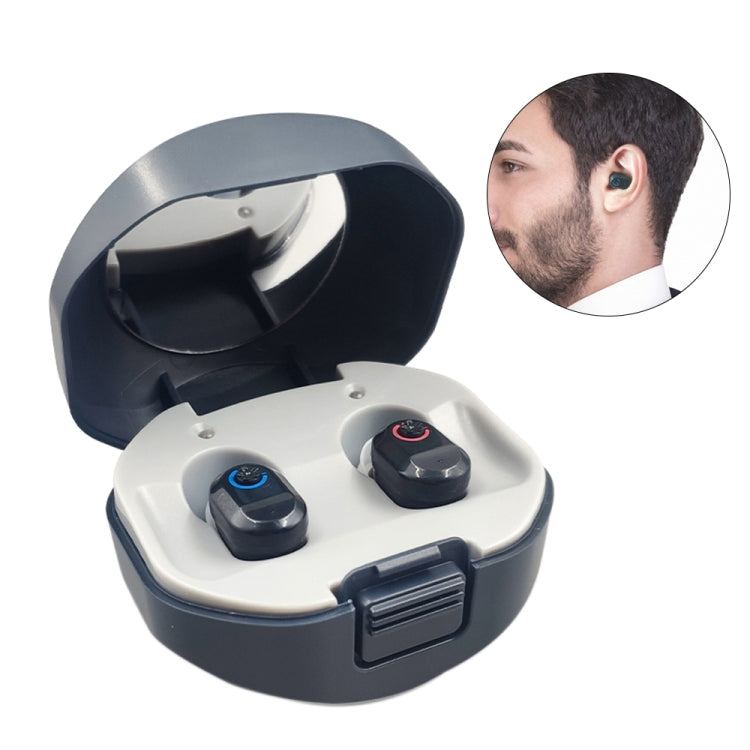 TWS On-Ear Sound Amplifier Hearing Aid with Charging Compartment, White, Black, Skin Color – TPU Black Black