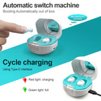 TWS On-Ear Sound Amplifier Hearing Aid with Charging Compartment, White, Black, Skin Color