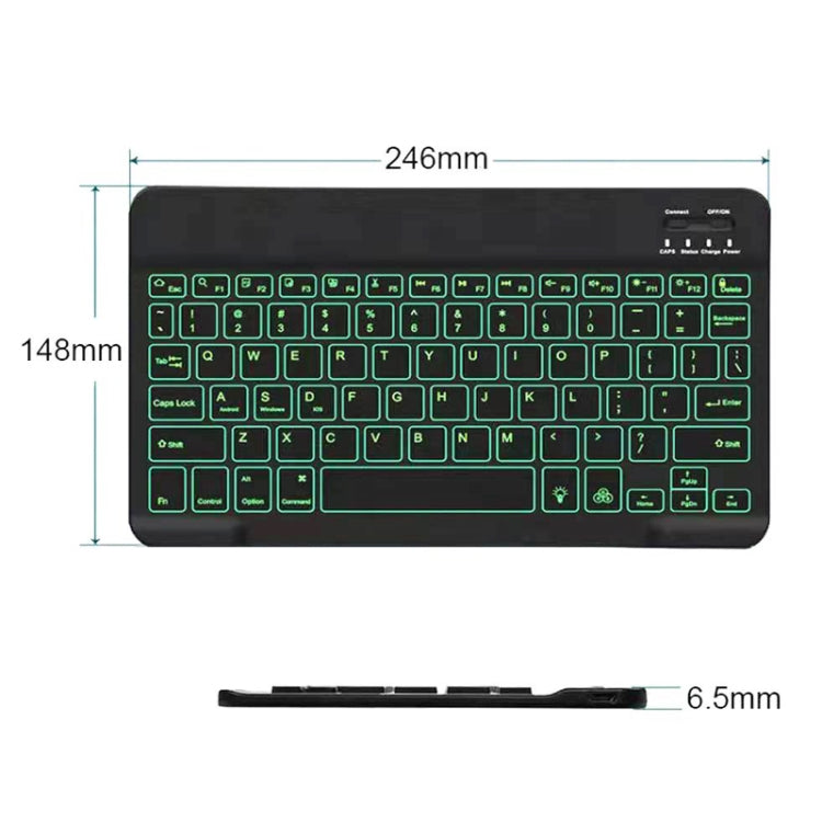 78 Keys 10 Inch RGB Colorful Backlit Bluetooth Keyboard For Mobile Phone / Tablet, Black, White – Bluetooth
