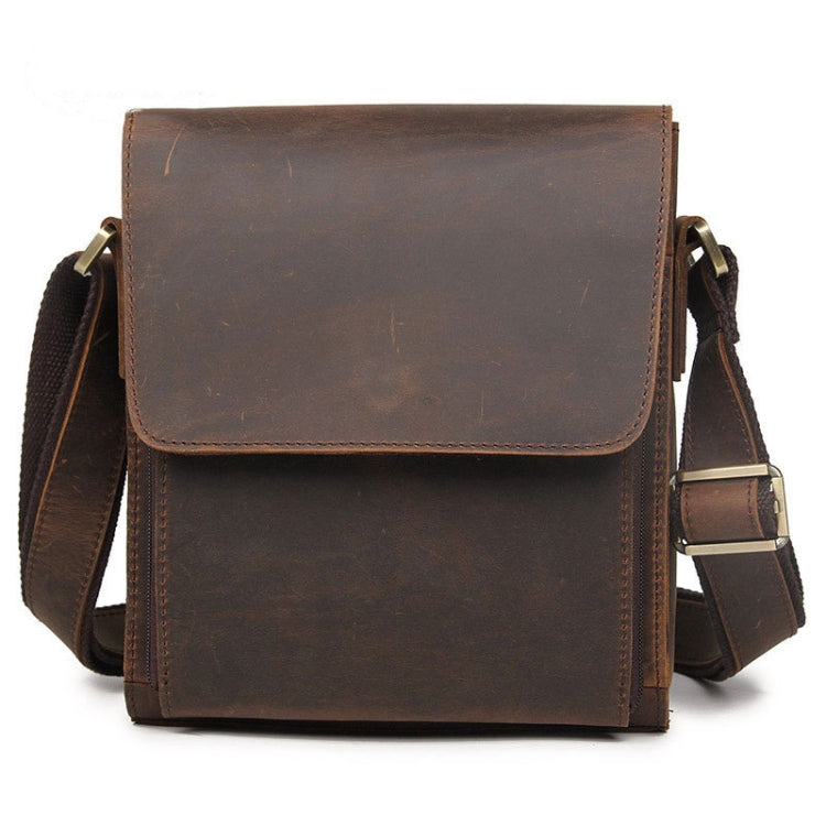 Vintage Crazy Horse Leather Men Shoulder Bag Messenger Bag, Black, Brown, Dark Brown – Leather Dark Brown Dark Brown
