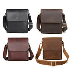 Vintage Crazy Horse Leather Men Shoulder Bag Messenger Bag, Black, Brown, Dark Brown