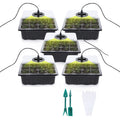 5 Set Plant Seed Starter Trays Kit,Seedling Tray Starter With Grow Light, Black, Green Black