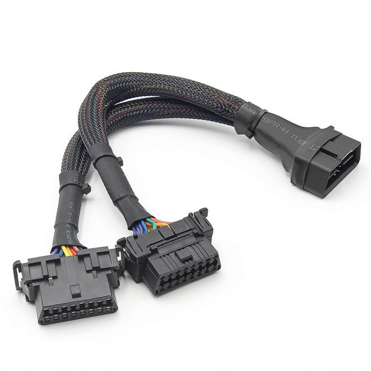 2 In 1 16PIN Car OBD Elbow Extension Cable Converted Cable, 2 In 1 16PIN 2 In 1 16PIN