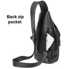 Casual Men Chest Bag First Layer Cowhide Messenger Bag
