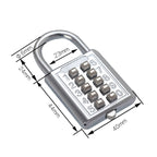 2 PCS 10-Bit Button Password Lock Cabinet Door Tool Box Button Padlock, Red, Electroplating White, Sky Blue, Black