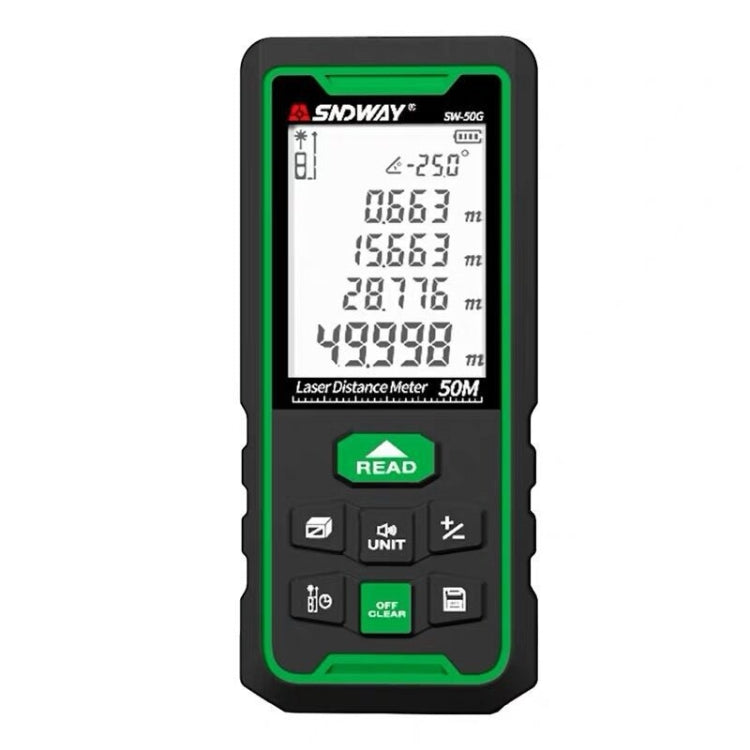 SNDWAY High-precision Indoor and Outdoor Green Laser Rangefinder, Distance:, 50m, 70m, 100m 50m