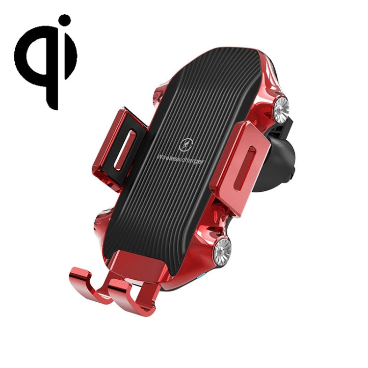 X343 15W Car Wireless Charger Smart Induction Suction Cup Phone Holder Red