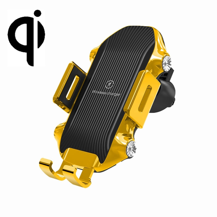 X343 15W Car Wireless Charger Smart Induction Suction Cup Phone Holder Yellow