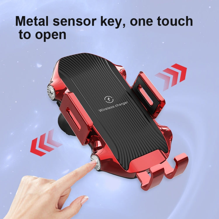 X343 15W Car Wireless Charger Smart Induction Suction Cup Phone Holder – Wireless Charging, TPU