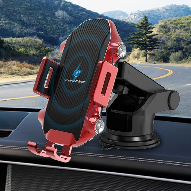 X343 15W Car Wireless Charger Smart Induction Suction Cup Phone Holder – Wireless Charging, TPU
