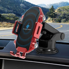 X343 15W Car Wireless Charger Smart Induction Suction Cup Phone Holder – Wireless Charging, TPU