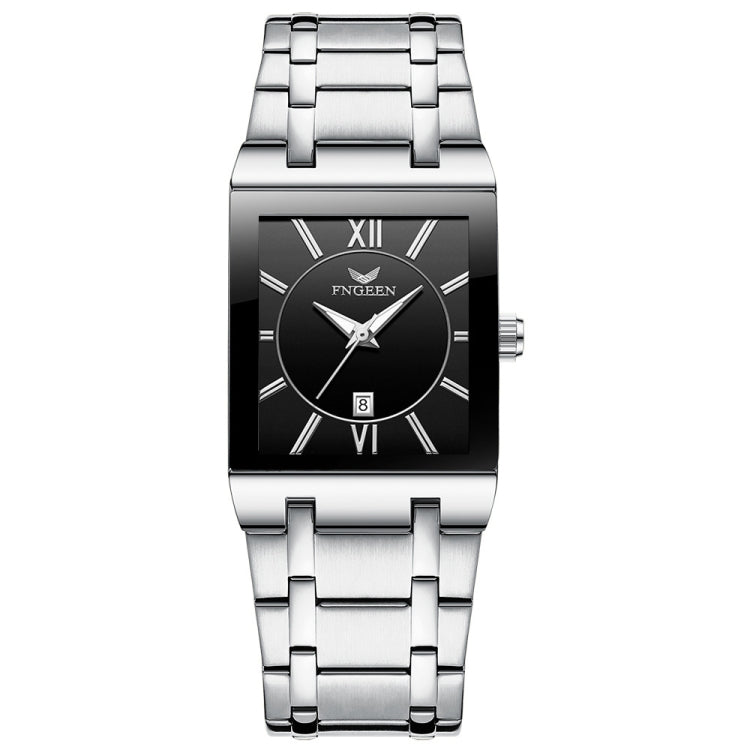FNGEEN 3627 Waterproof Calendar Men Square Watch, Full Gold Black Surface, Full Gold Gold Surface, Black Belt Rose Shell Black Surface, Black Belt Gold Shell Black Surface, Black Belt Black Shell Black Surface, White Steel White Surface... White Steel Black Surface