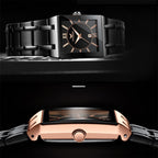 FNGEEN 3627 Waterproof Calendar Men Square Watch, Full Gold Black Surface, Full Gold Gold Surface, Black Belt Rose Shell Black Surface, Black Belt Gold Shell Black Surface, Black Belt Black Shell Black Surface, White Steel White Surface...