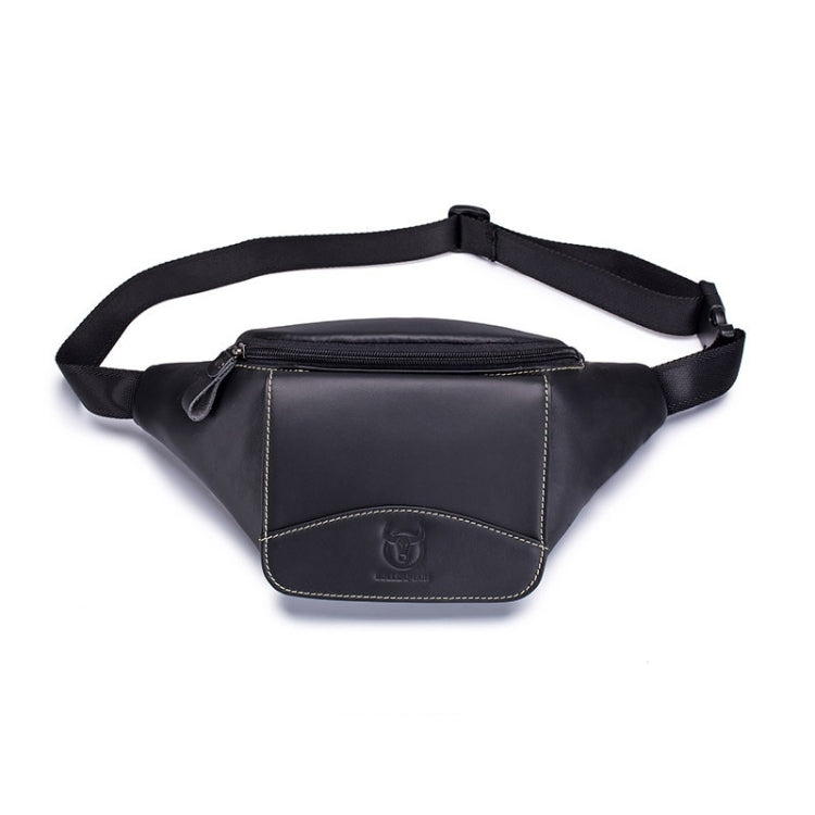 BULL CAPTAIN Cowhide Waist Bag Large Capacity Multifunctional Wallet For Men, Black, Yellow Brown Black