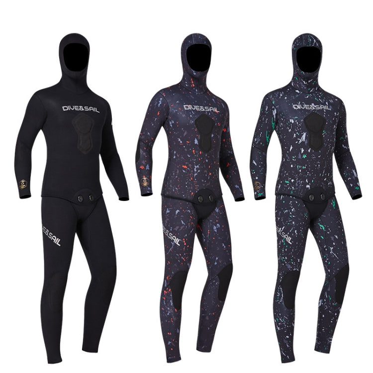 DIVE & SAIL 7mm Split Thick And Keep Warm Long Sleeves Hooded Diving Suit, M, L, XL, XXL, XXXL – Wear-resistant