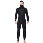 DIVE&SAIL 5mm Split Thick And Keep Warm Long Sleeves Hooded Diving Suit, 5mm XL Black, 5mm XXL Green, 5mm XL Orange, 5mm XXL Black, 5mm XXXL Green, 5mm XXL Orange, 5mm XXXL Black, 5mm M Green, 5mm XXXL Orange, 5mm M Black, 5mm M Orange, 5mm L Green    ... 5mm XL Black Black