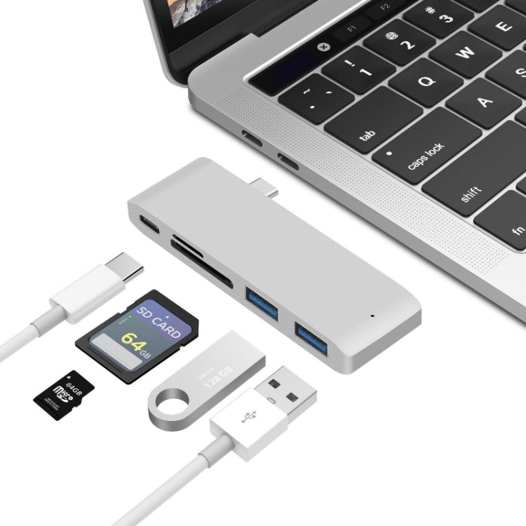 USB-C To HDMI Splitter Docking Station Card Reader, Specification：, 5 in 1 Gray, 5 in 1 Silver, 6 in 1 Gray, 6 in 1 Silver – Durable Build, Easy to Use 5 in 1 Silver