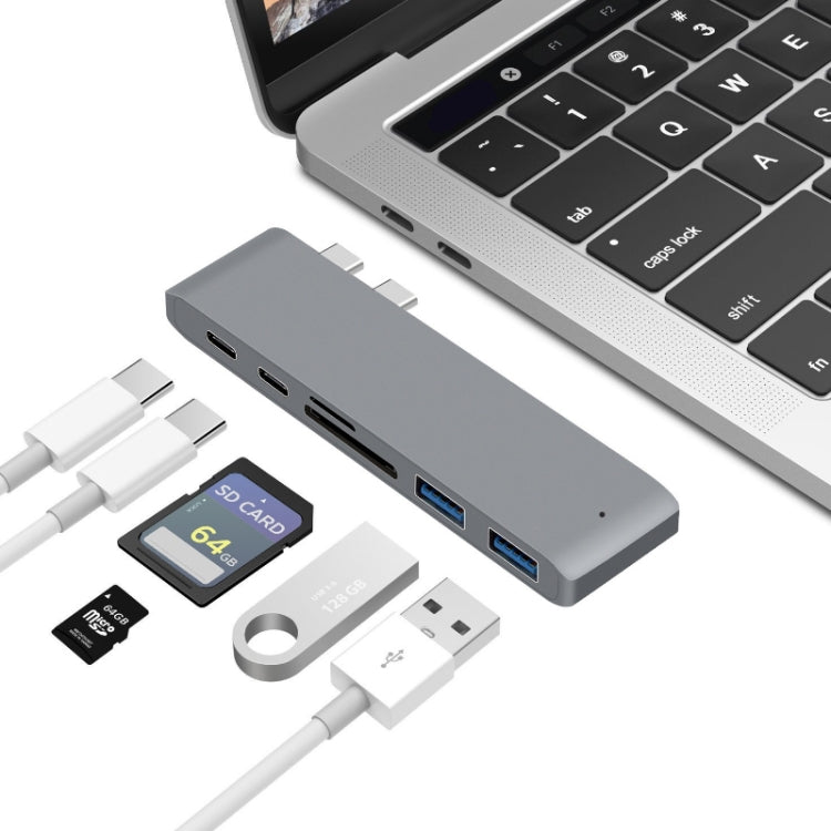 USB-C To HDMI Splitter Docking Station Card Reader, Specification：, 5 in 1 Gray, 5 in 1 Silver, 6 in 1 Gray, 6 in 1 Silver – Durable Build, Easy to Use 6 in 1 Gray