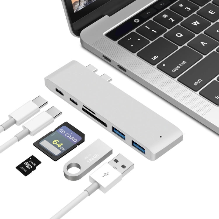 USB-C To HDMI Splitter Docking Station Card Reader, Specification：, 5 in 1 Gray, 5 in 1 Silver, 6 in 1 Gray, 6 in 1 Silver – Durable Build, Easy to Use 6 in 1 Silver