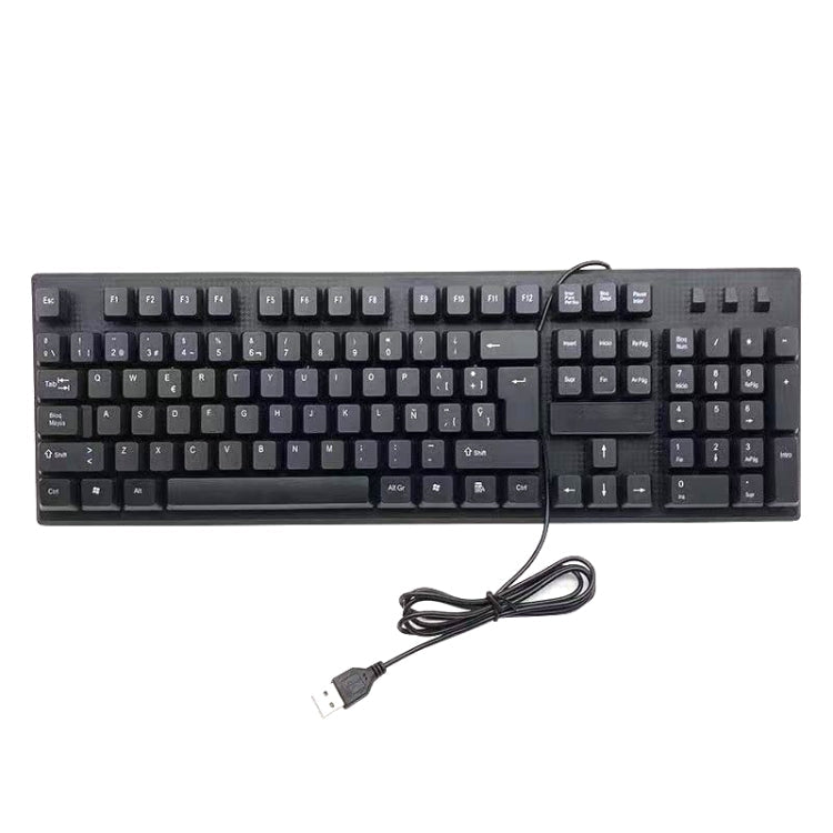 108 Keys Computer USB Wired Keyboard, Cable Length: 1.5m, Arabic Single, Russian, French, Spanish – Waterproof Spanish