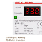 SINOTIMER 220V 40A LED Digital Display Delay Automatic Reset Under-voltage Protector, SVP-60L
