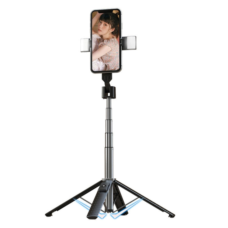 Mobile Phone Live Broadcast Bracket Bluetooth Telescopic Selfie Tripod, High:, 102CM (Aluminum Alloy), 104CM (Aluminum Alloy + Single Fill Light), 104CM (Aluminum Alloy + Dual Fill Lights), 100CM (Stainless Steel)                                       ... 104CM (Aluminum Alloy + Dual Fill Lights)