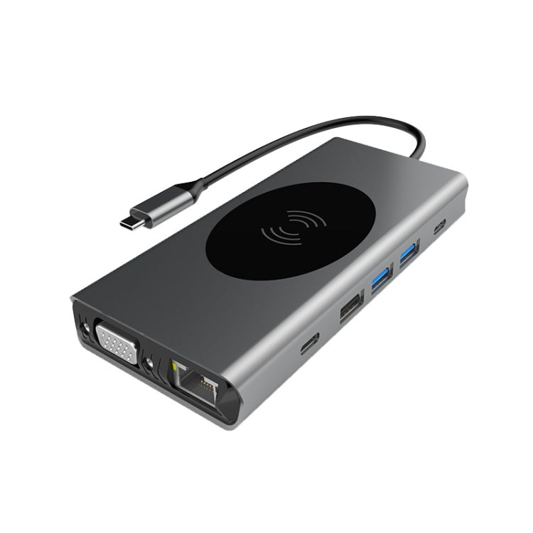 BX13V 13 In 1 Type-C Docking Station Wireless Charging Hub, BX13V – Fast Charging, Wireless Charging, Aluminum Alloy BX13V