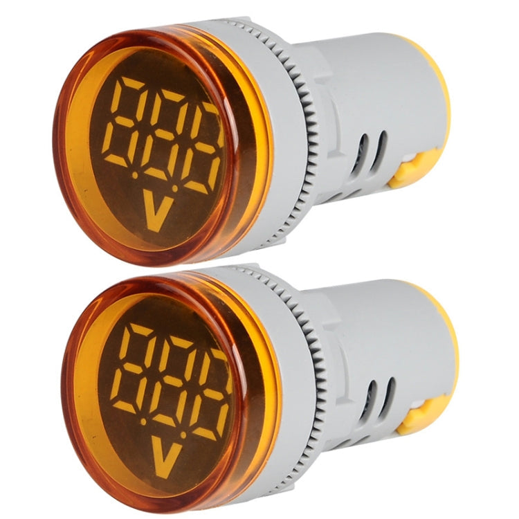2 PCS DC Voltage Signal Indicator 22mm Round 6-100V Universal Voltmeter, 6-100V Yllow, 6-100V Red, 6-100V White, 6-100V Blue, 6-100V Green 6-100V Yllow ST16VD-05 Yellow