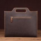 Leather Vintage Shoulder Bag Crossbody Portable Business Briefcase, Business Briefcase