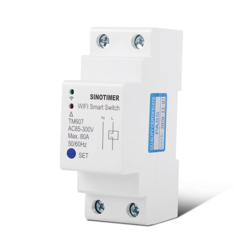 SINOTIMER TM607 Intelligent Wifi Timer Mobile App Home Rail Remote Control Time Switch 80A 85-300V, TM607 – Durable Build, Easy to Use