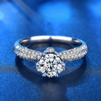 XJZ012 925 Sterling Silver Moissanite Ring Crown Ring Engagement Jewelry, 5, 6, 7, 8
