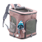 LDLC QS-002-L Foldable And Breathable Portable Pet Backpack, Light Gray, Light Pink, Denim Blue, Ginger Yellow Light Pink