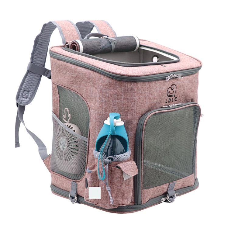 LDLC QS-002-L Foldable And Breathable Portable Pet Backpack, Light Gray, Light Pink, Denim Blue, Ginger Yellow Light Pink
