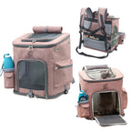 LDLC QS-002-L Foldable And Breathable Portable Pet Backpack, Light Gray, Light Pink, Denim Blue, Ginger Yellow