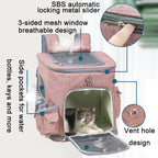 LDLC QS-002-L Foldable And Breathable Portable Pet Backpack, Light Gray, Light Pink, Denim Blue, Ginger Yellow
